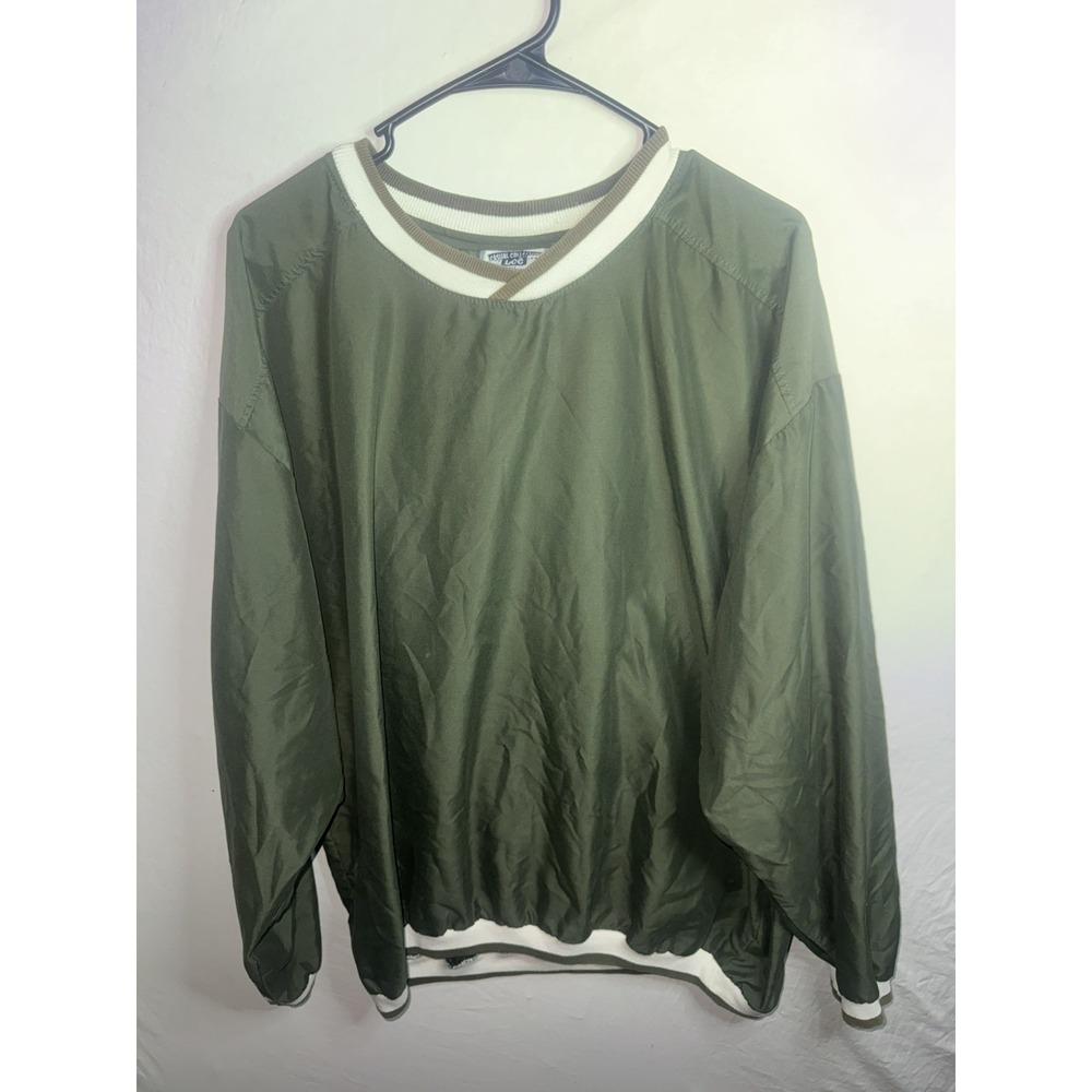 Vintage Lee Pullover Mens XL Green Windbreaker Preppy College USA 90s